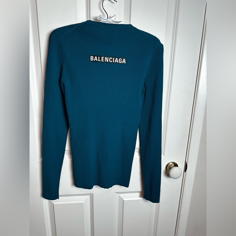 Balenciaga Teal blue Long Sleeve Top